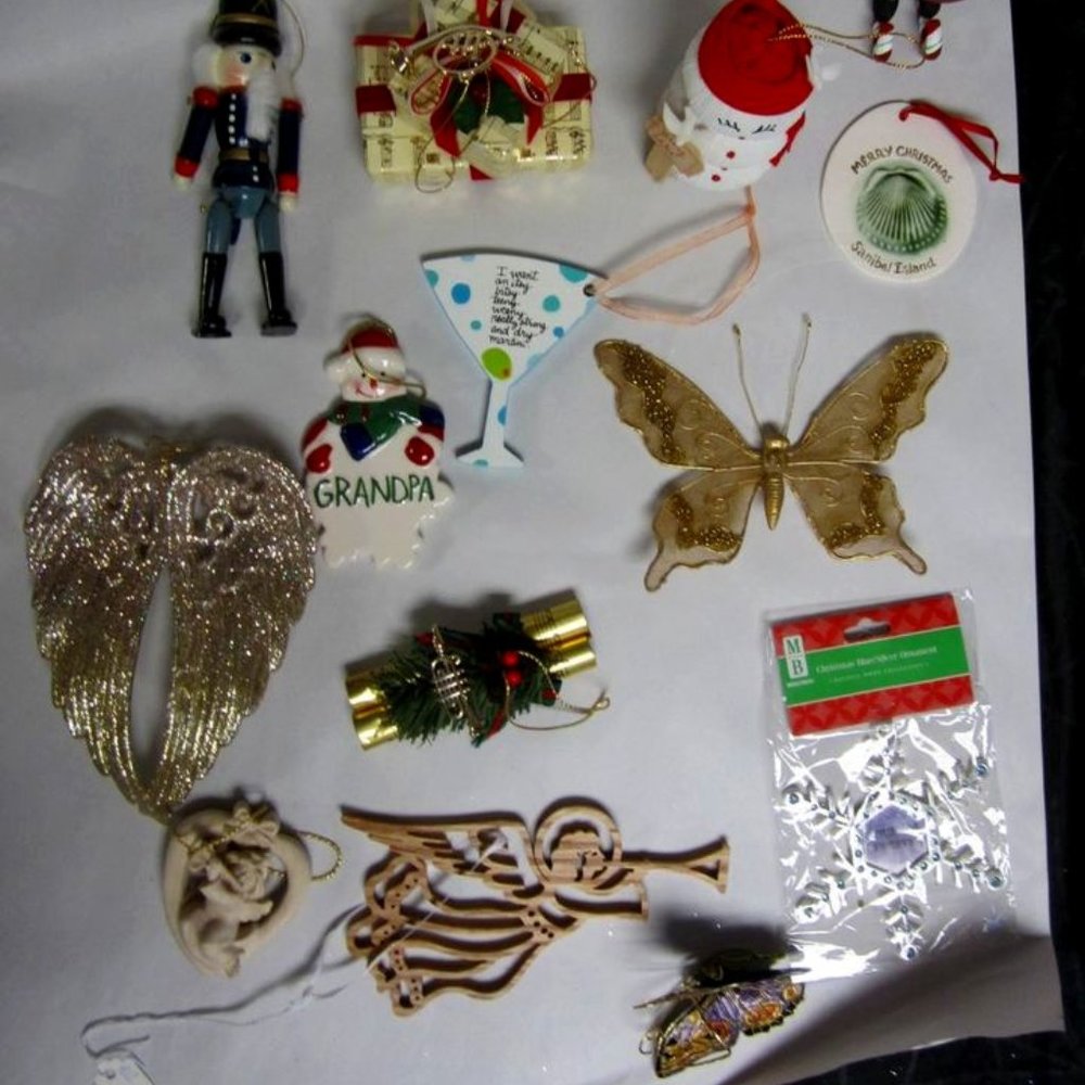 VTG 80'S & 90'S ASSORTMENT OF ORNAMENTS CHRISTMAS & ALL YEAR ROUND SET OF 14